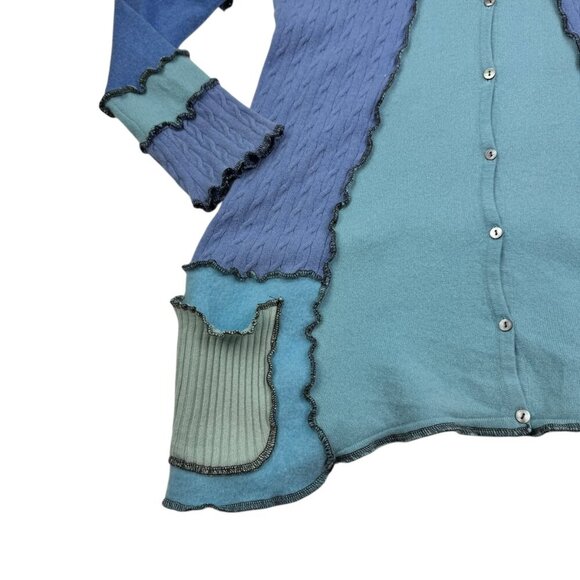 Cyndi Buck Design Unique/Artsy/One of a Kind Cashmere Cardigan Women's Size S/M - Picture 3 of 5